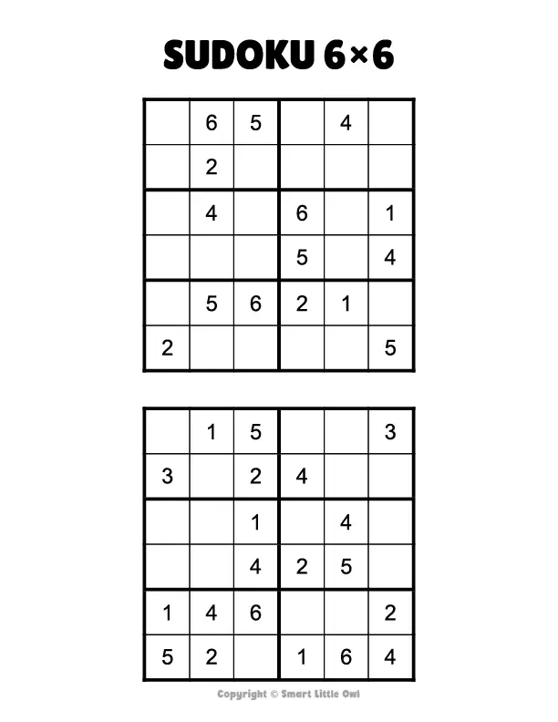 Sudoku 6x6 preview