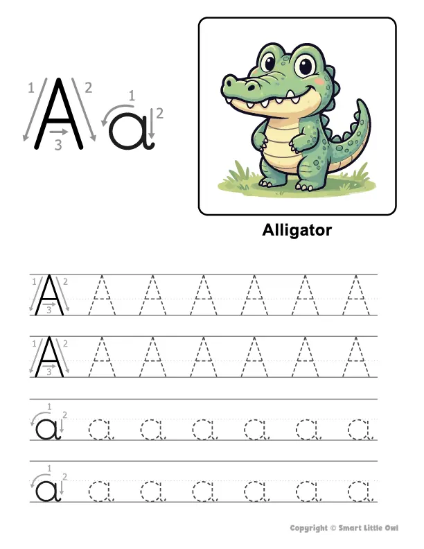Tracing letter A preview