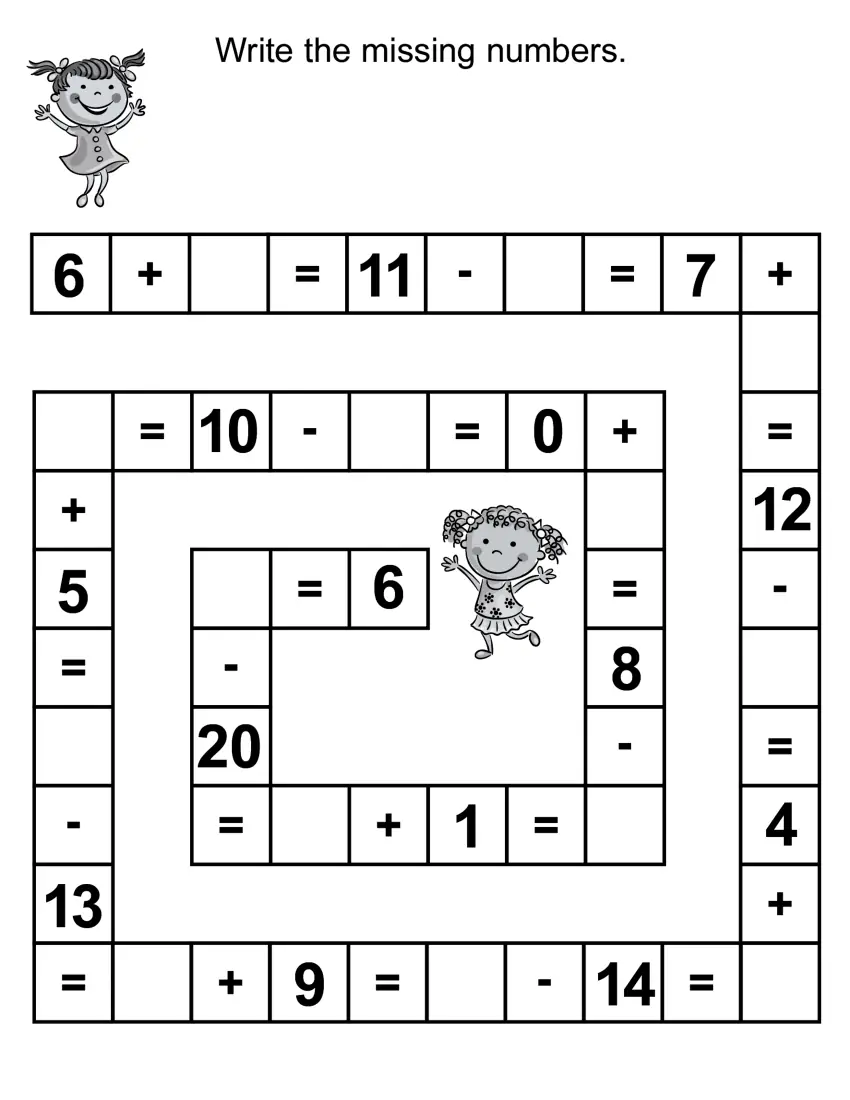 Maths puzzle page from the Smart Little Owl Activity Book for 6–7-Year-Olds