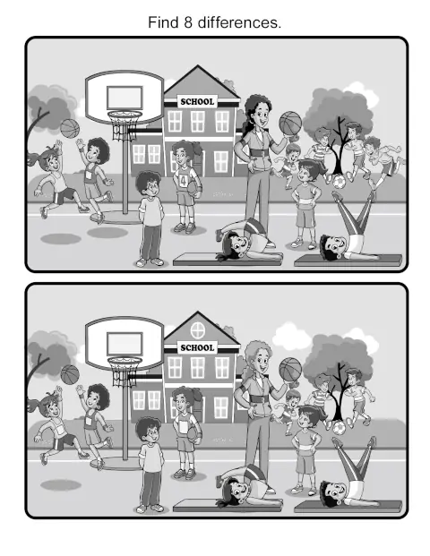 Activity Book for 6-7 Year Olds cover - example page with find the difference