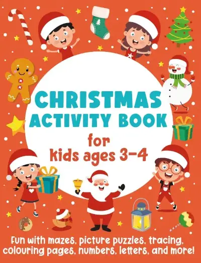 Christmas Activity Book for Kids Ages 3-4