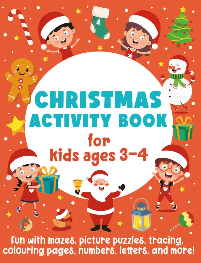 Book cover: Christmas Activity Book for Kids Ages 3-4