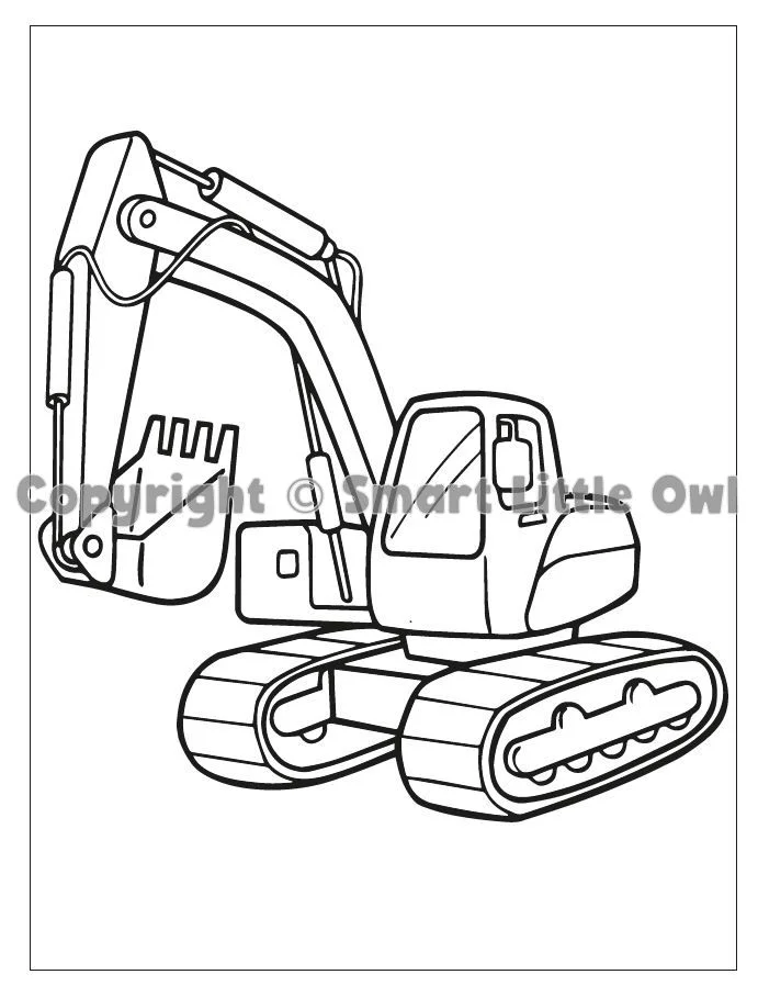 Construction Vehicles Coloring Book For Kids Ages 3-6 - Book Cover