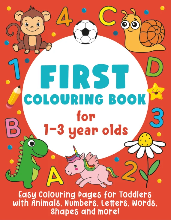 Book cover: First Colouring Book For 1-3 Year Olds