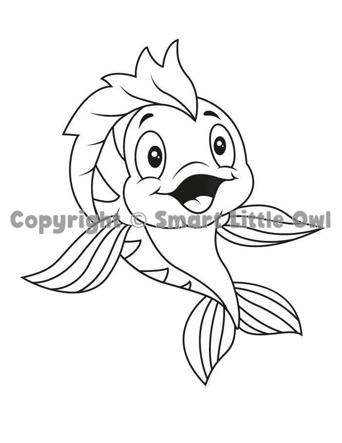 Fish Coloring Book For Kids - Book Cover
