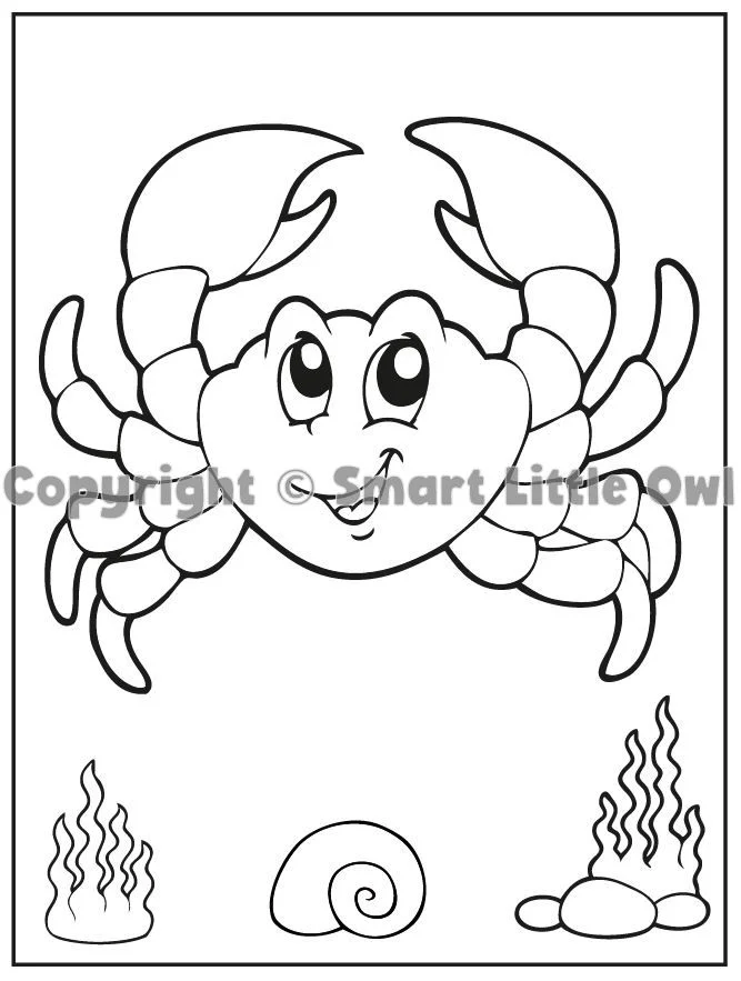 Sea Creatures Colouring Book For Kids Ages 3-5 - Book Cover